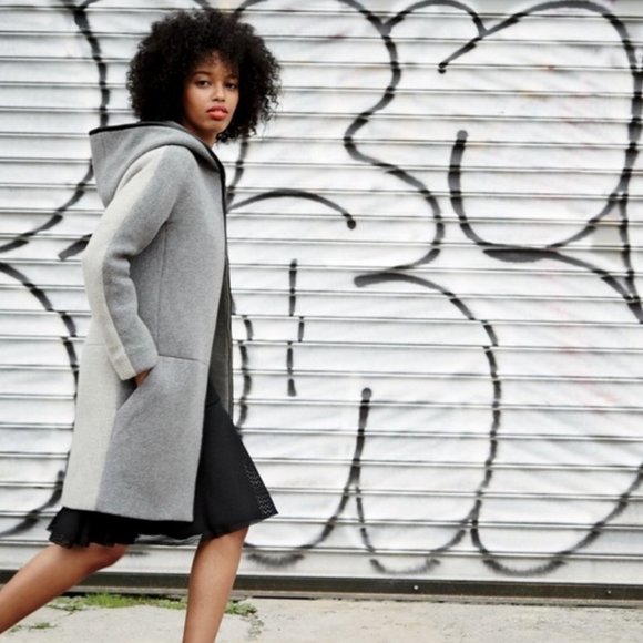 J. Crew Stadium-cloth Hooded Zip Coat in Colorblock - Picture 2 of 14